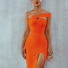 Seamyla 2023 Bandage Dress Sexy White Black Red One Shoulder Bodycon Summer Sleeveless Dress For Women New Celebrity Party Dress
