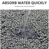 3-piece bathroom chenille floor mat, absorbent anti slip bathroom carpet, bathroom U-shaped foot mat, toilet lid, TPR anti slip