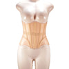 Women Abdomen Tight Corset Crops Under Bust Bustiers Breathable Mesh Waist Girdle With Bones Slimming Lace Up Bodices