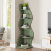 Tribesigns Corner Shelf, Modern 5-Tier Wall Corner Bookshelf, Stylish Corner Small Bookcase Storage Rack Plant Stand