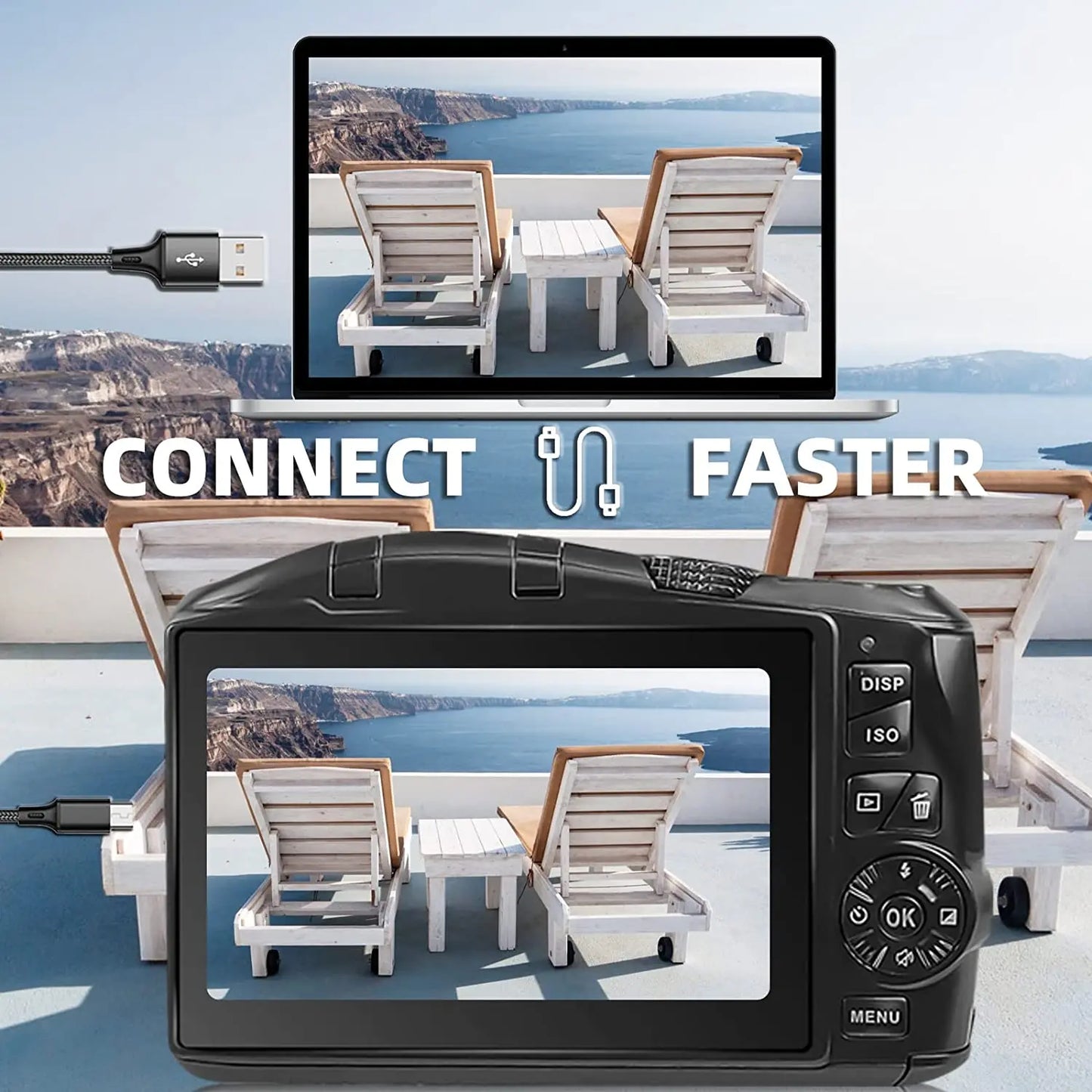 NBD 4K Digital Camera Ultra 48MP Camera Vlogging Camera with Wide Angle Lens 16X Digital Zoom 3.0 Inch Screen Camera