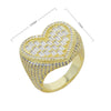 New Full Iced Out Bling Hollow Heart Ring Gold Silver Color 5A CZ Micro Pave Cubic Zircon Rings Hip Hop Punk Men Women Jewelry