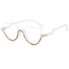 Vintage Half Frame Diamond Anti Blue Light Optical Glasses Frames Brand Designer Women Fashion Cat Eye Computer Eyeglasses