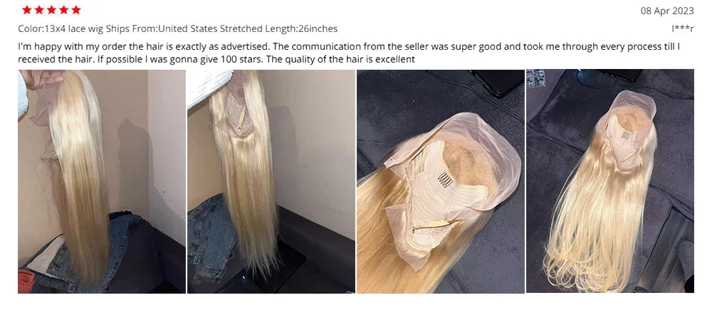 HD Transparent 613 Blonde Straight 200 Density 13x4 13x6 Lace Front Human Hair Wigs For Women Brazilian 360 Lace Frontal Wig