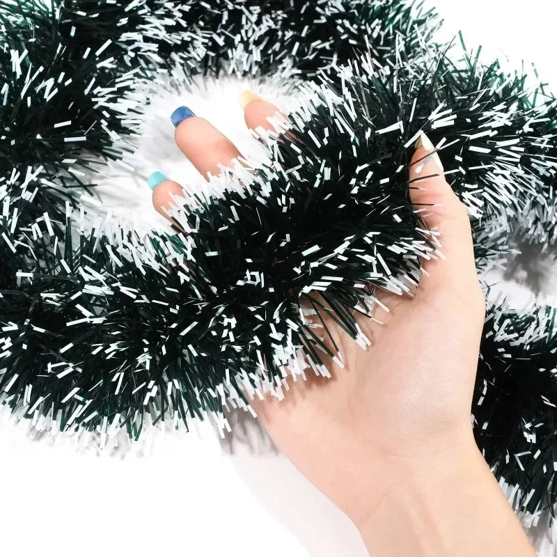 Christmas Tinsel Ribbons Garland Green Cane Wreath Xmas Tree Hanging Pendent Ornaments Wedding Party Supplies Home Decor
