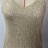 Women's Summer New Item Solid Color Fashion Sequin Light Mature Sexy V-neck Sleeveless Camisole Vest Pullover Top