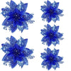 5pcs 14.5cm Glitter Artifical Christmas Flowers Mreey Christmas Tree Decoration Happy New Year Ornaments Xmas Fake Flowers natal