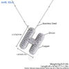 MHS.SUN High Quality Bubble Initial Necklace Letter A-Z Silver Color Zircon 26 Initial Balloon Pendant For Women Men Jewelry