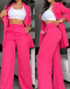 Women's Urban Suits 2025 Spring/Summer Latest Elegant Notched Collar Blazer Long sleeved Coat&Pocket Design Button Pants Set