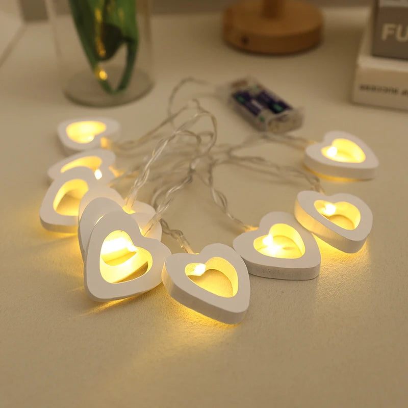 10 LED Love Heart String Lights Valentine's Day Decoration Garland Led Fairy Lights Wedding Birthday Party Decor Supplies Props