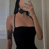 AltGoth Fairycore Sexy Midi Dress Women Streetwear Mall Gothic Backless Lace-up Halter High Waist Bodycon Dress Partywear Female