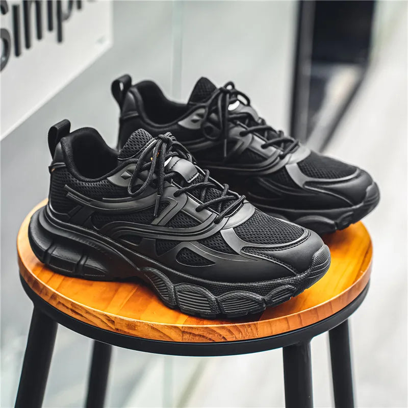 Autumn Men's New Breathable Sports Shoes Fashion Thick Sole Casual Shoes Comfortable and Versatile Trendy Running Shoes Spring