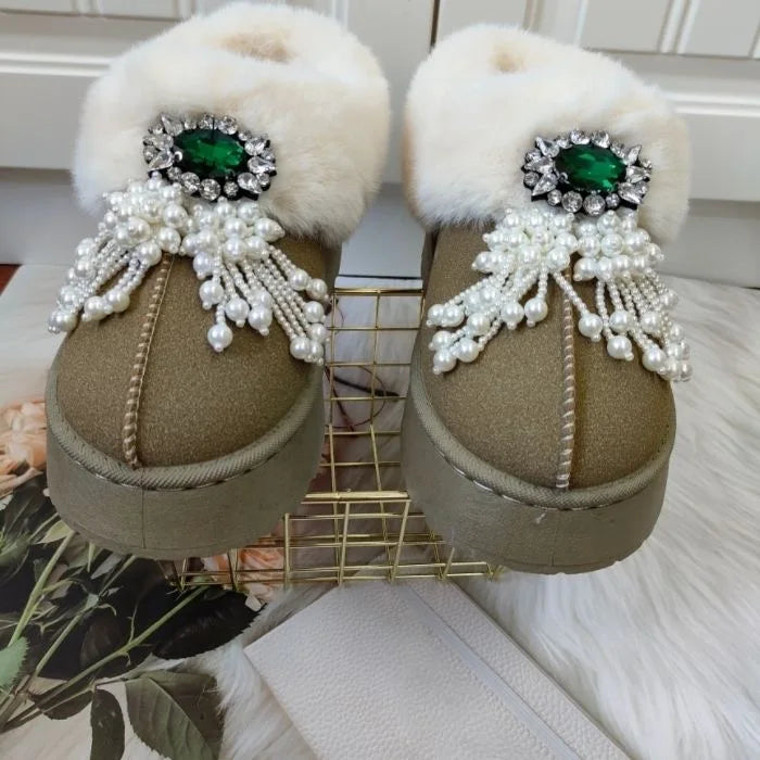 Winter Boots Women's Snow Boots Low-top Warm Shoes  Women's Winter Short Boots Super Mini Outer Wear Non-slip Handmade 36-41