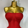 Women Sexy Strapless Flower Prom Gown Mini Dress Celebrity Red Carpet Fashion Evening Party Celebrate Birthday Club Dresses