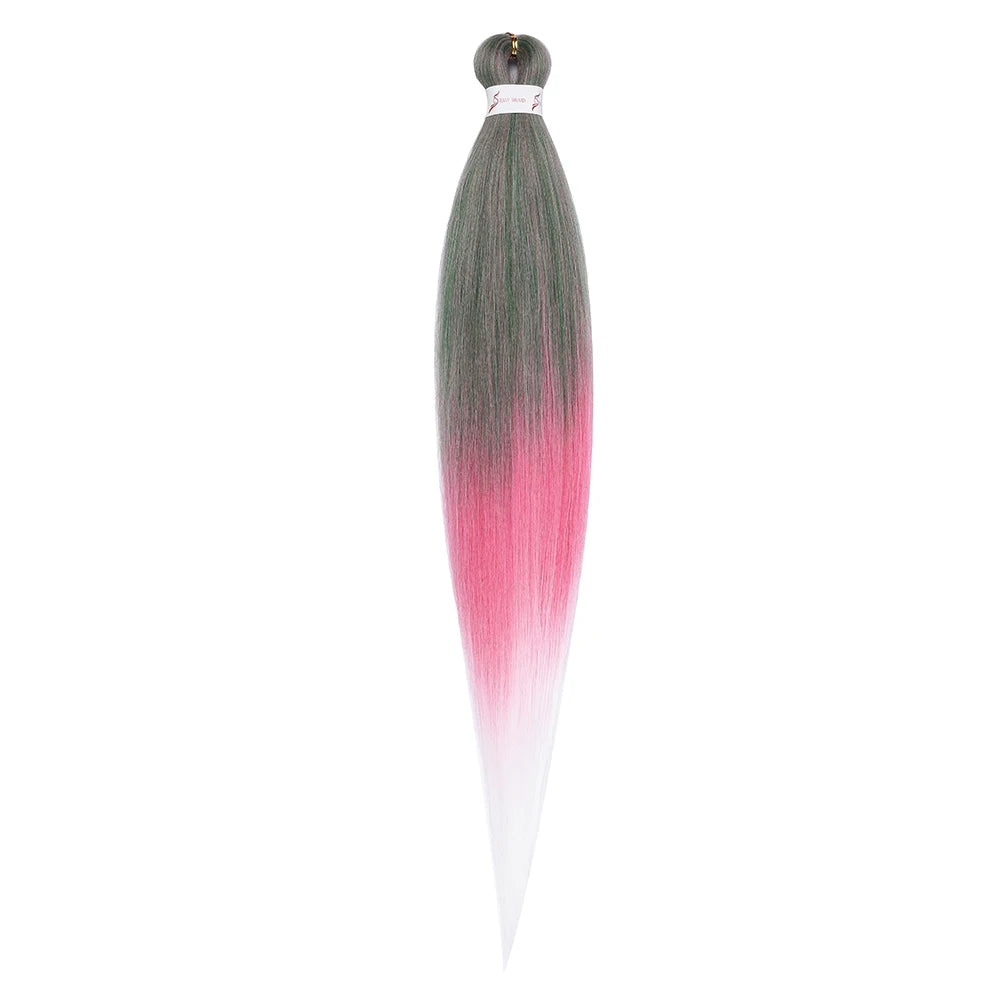 Pre-stretched Braids Synthetic Hair Professional Itch Free Hot Water Setting Fiber 30'' Ombre Yaki Texture Braid Hair Extensions
