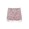 Sexy Sequins Tassel Skirt Sets Women Sling Crop Tops Hip Package A-line Short Skirts 2025 Summer Chic Beach Party Outfits Lady