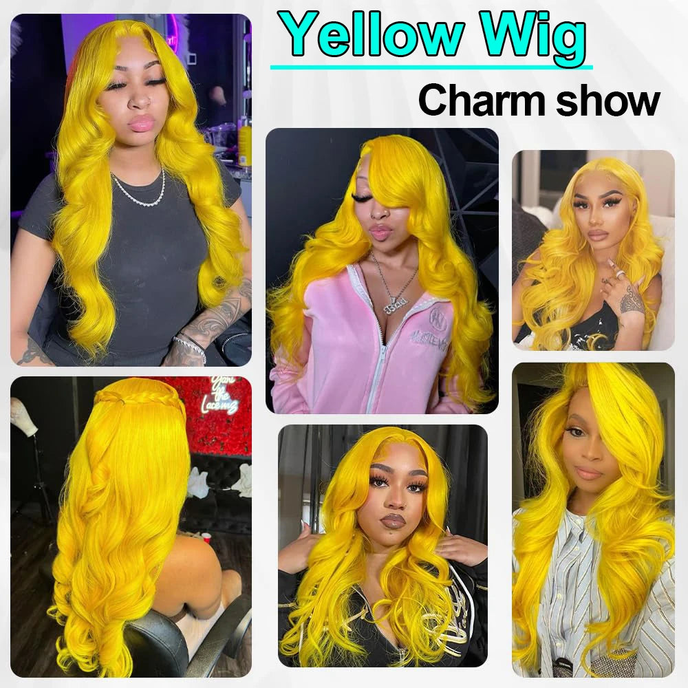 Light Yellow 613 13x6 HD Lace Frontal Wig Human Hair Body Wave Transparent Lace Wig 613 Colored Human Hair Wigs 200% For Women