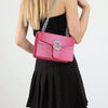 Crocodile Embossed Shoulder Bags For Women Flap PU Leather Fashion Rhinestone Decor Small Square Crossbody Bag Designer Handbag