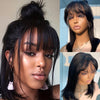 Short Straight Bob Lace Front Wig With Bangs Brazilian Human Hair Bob Wigs For Women Brazilian Remy Hair Easy Part Lace Bob Wig