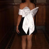 Women Sexy Backless Short Dress Fashion Sleeveless Big Bow Mini  Dress Lady Evening Party Dress 2025 Summer New Women's Clothing