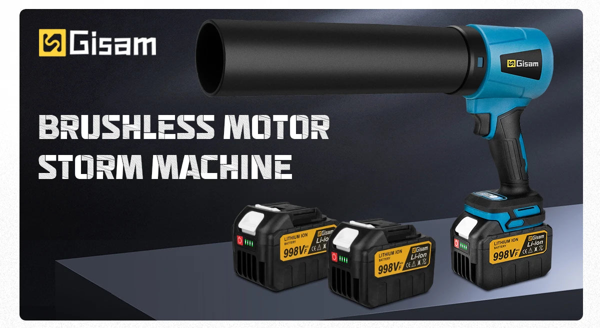 Gisam 300000RPM Brushless Electric Turbo Blowers Jet Fan 400M/S Handheld Leaf Blower Dust Blowing Tool for Makita 18V Battery