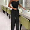 Women Sexy Jumpsuit Breast Wrap Spring Summer Fashion Female Elegant White Empire Casual Straight Long Jumpsuits