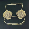 European and American fashion exaggerated shell shaped bikini chest chain sexy rhinestone chest chain nightclub party body chain