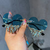 2023 Fashion Designer Heart sunglasses women Retro Remiless Bling Personality Sunglasses Party UV400 Eyewear lentes de sol mujer