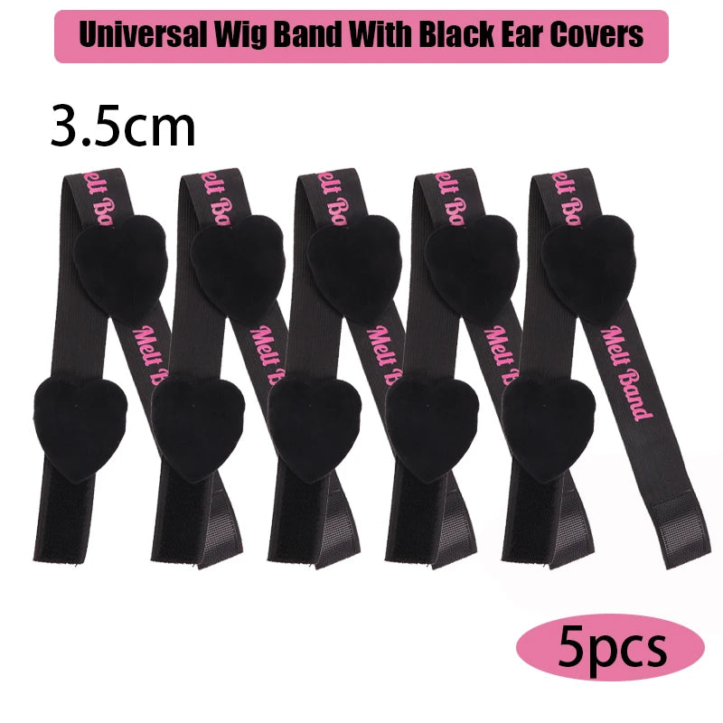 Lace Melting Band With Ear Cover Elastic Band For Wigs Black Wigs Edge Wrap To Lay Edges Wig Headband Lace Frontal Band
