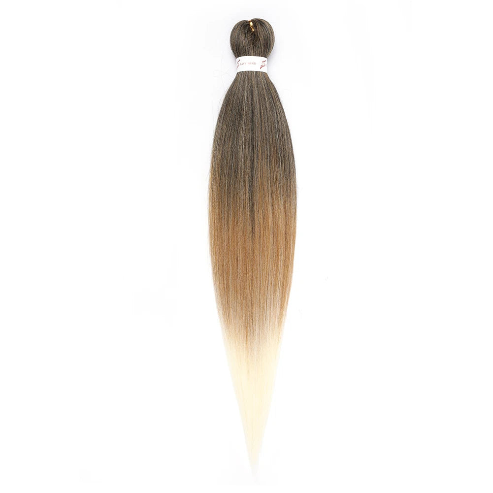 Pre-stretched Braids Synthetic Hair Professional Itch Free Hot Water Setting Fiber 30'' Ombre Yaki Texture Braid Hair Extensions