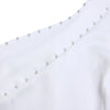 White 2 Piece Sets Women Outifits Autumn Slanted Shoulder Nail Bead Top Pants Two-piece Party Lady Matching Sets OL Fashion Suit