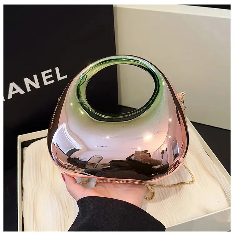 Luxury Designer Evening Clutch Clear Acrylic Women Handbags Fashion Shoulder Bag Half Moon Wedding Purses Party Tote Ladies 2025