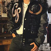 Embroidery Varsity Jacket Men PU Leather Sleeves Oversized Bomber Jackets Women Baseball Coats Streetwear Men Clothing