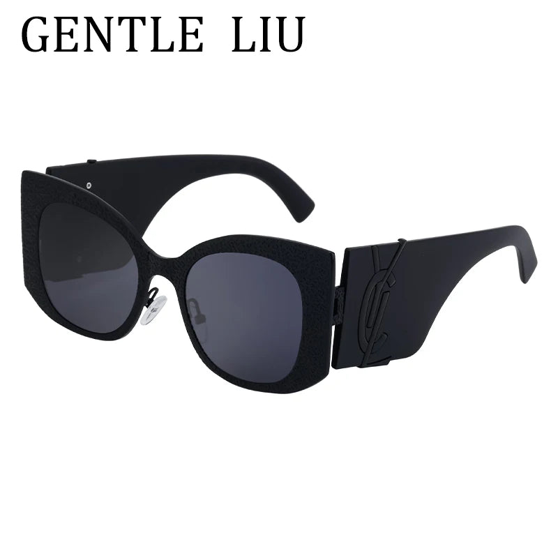 Oversized Cat Eye Sunglasses Women 2024 Luxury Brand Designer Punk Round Sun Glasses For Ladies Trendy Big Frame Eyewear UV400