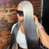 Ombre Grey Black 13x6 Lace Front Wigs Transparent Lace Straight Wigs 613 Colored Human Hair Wigs Remy Hair For Black Women