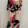 Casual Sets for Women 2 pieces Summer Fashion Printed Satin Two Piece Sets Women Sexy Round Neck Top+Wide Leg Long Pants Outfits