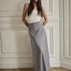 Wolfeel Casual Satin Women'S Skirt Spring Summer Fashion Loose High Waist Maxi Skirts Elegant Simple Slik Fishtail Skirt