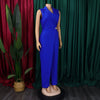 Elegant Jumpsuits & Rompers for Woman 2024 New Turn Down Collar Sleeveless High Waisted V Neck Straight Female Birthday Overalls