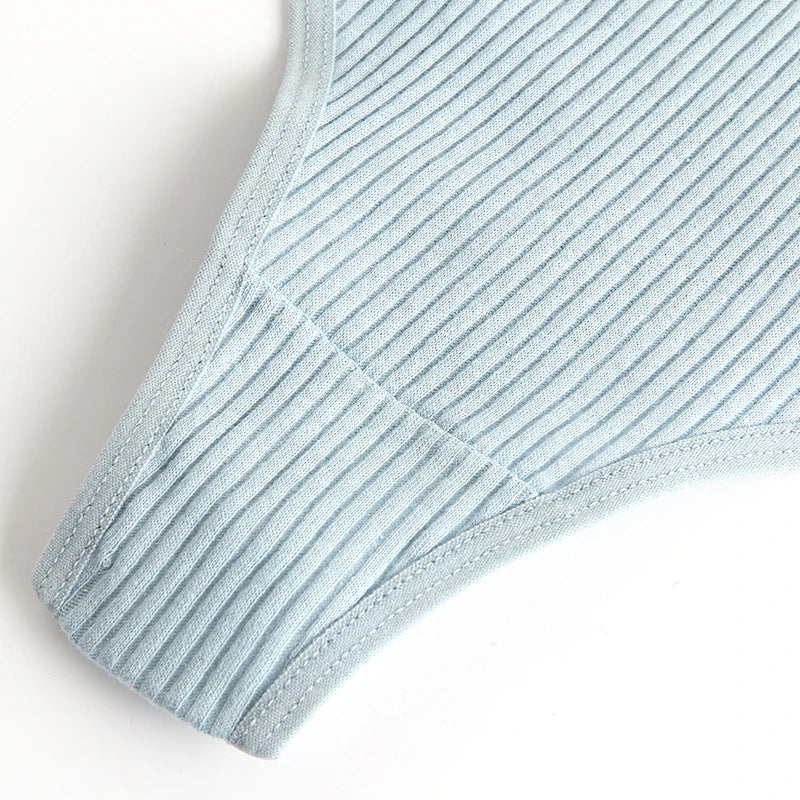 BZEL 4PCS Women's Panties Set Fashion Striped Thongs Soft Cotton Underwear Sexy Lingerie Sports Breathable G-Strings Cozy T-Back