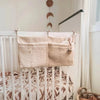 New Thick Plush Baby Crib Hanging Storage Bag Portable Double Pockets Newborn Cot Toy Organizer Bag Bed Headboard Storage Pouch