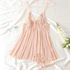 Sexy Summer Open Bra Deep V-neck Pajamas Women's Fashion Cute Lingerie Clothing Soothing Soft Sleeveless Mini Thongs Skirt Set