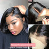 13x4 Bone Straight Lace Frontal Wigs Short Bob Preplucked 4x4 Transparent Lace Front Wig Brazilian 100% Human Hair 12 14 16 Inch