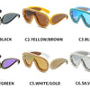 Oversized Punk Rhinestones Sunglasses Women 2024 Luxury Brand One-Piece Y2K Sports Sun Glasses for Lady Steampunk Eyewear UV400