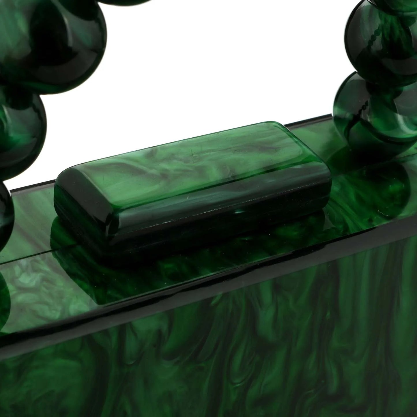 Luxury Crossbody Bag Pearl Marble Dark Green Acrylic PVC Evening Bags Women Purses And Handbags Wedding Party Beach Flap