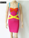 2025 New Women Sexy Spaghetti Strap Rayon HL Elastic Celebrity Bandage Dress Bodycon Mini Club Evening Party Dresses Drop Ship