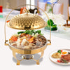 Chafing Dish Buffet Set Stainless Steel Hanging Lid Dining Stove Buffet Servers and Warmers Set Warming Tray