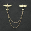 Fashion Gentleman Tassel Brooch For Men Suit Shirt Collar Triangle Wings Chain Lapel Pin Metal Retro Wedding Accessories