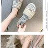 2024 Letter Slippers Fashion Flat Woman Single Shoes Casual Shoes Female Outer Wear Letter Sandals Women's Shoes Flat