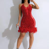 Elegant Luxury Sequins See Through Feather Mini Dress Celebrity Halter Backless Women‘s Sexy Birthday Party Nightclub Vestidos