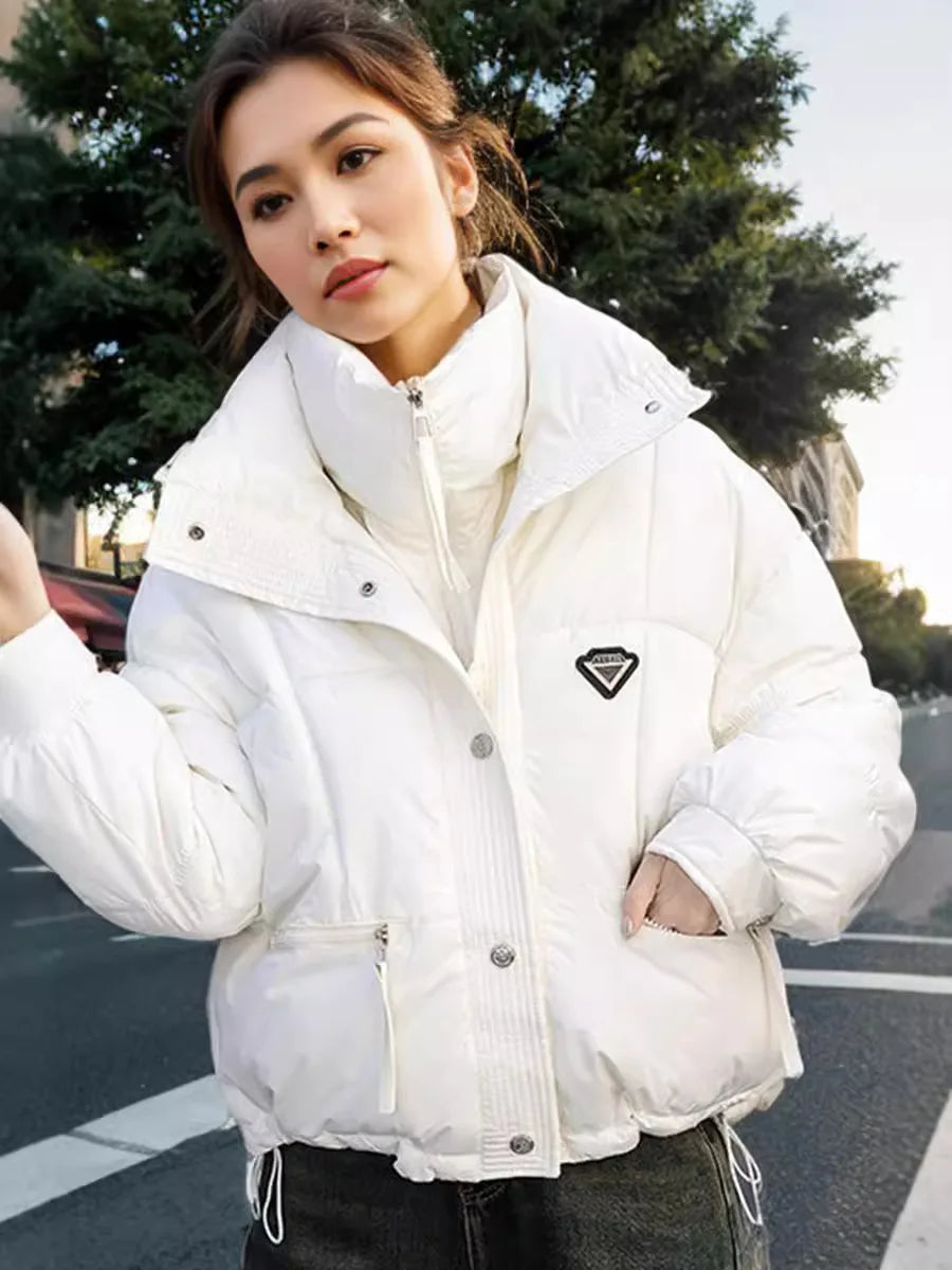 2024 Winter Korean Women Puffer Parkas Thick Warm Down Cotton Padded Coat Female Loose Outwear Clothes Short Jacket Overcoat